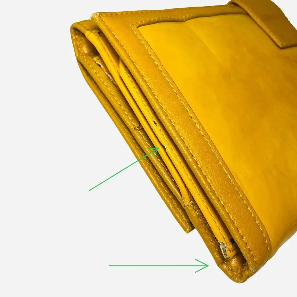 Vintage Nicole Lee Yellow Patent Faux Leather Clutch‎ Silver Turn Buckle Quilted